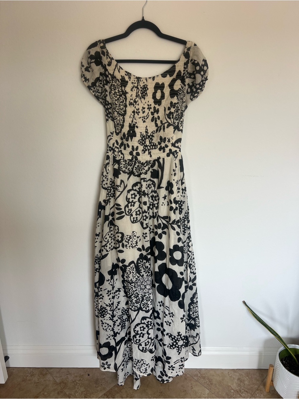 Free People Black and White Floral Maxi Dress